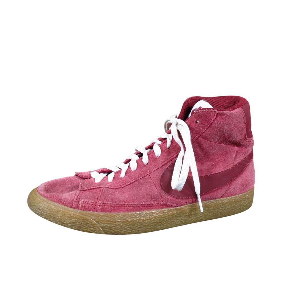 Nike Blazer Mid 77 Kids High Top Sneaker Size 7Y Skateboarding Burgundy Suede